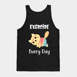 Exercise Every Day Cute Cat Gym Workout Tank Top